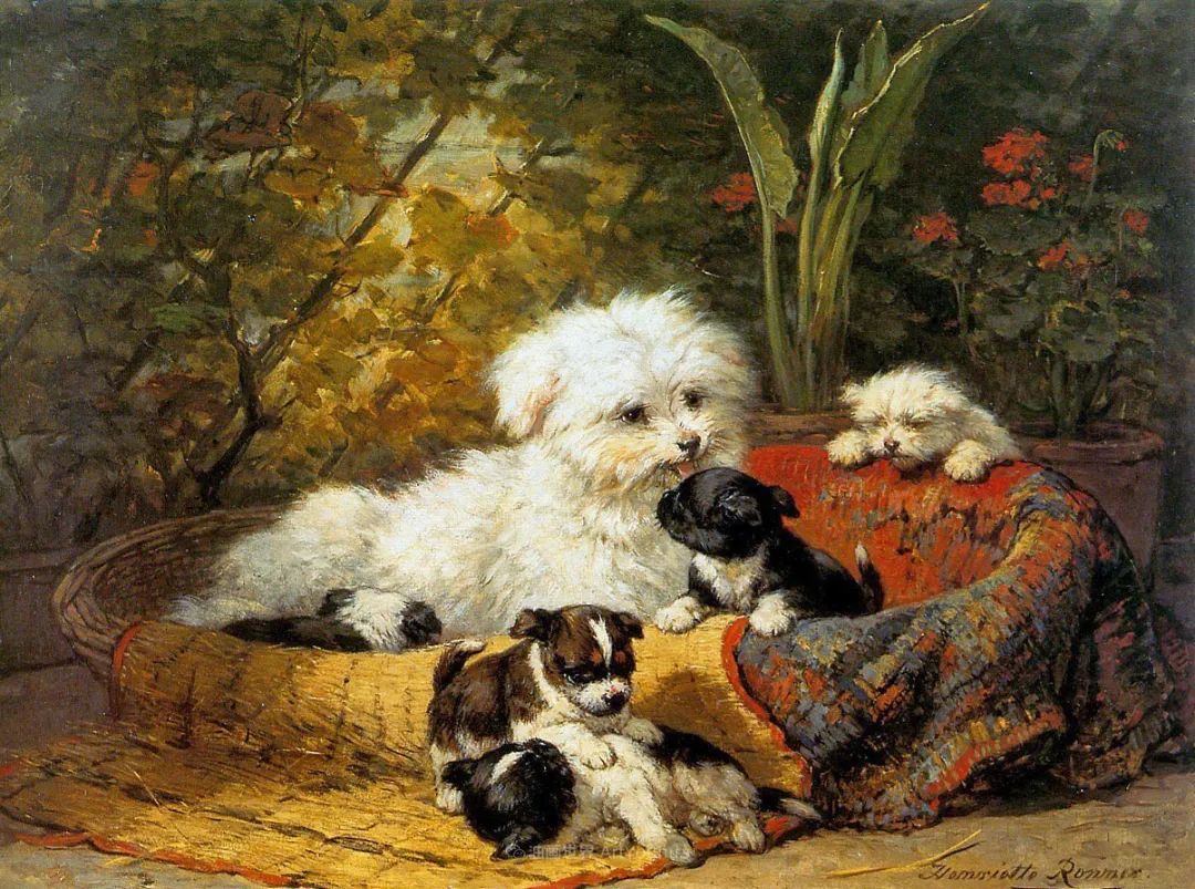100多年前荷兰女画家笔下的狗,活灵活现 名画网-名画网