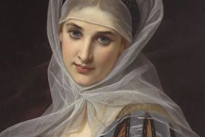 法国画家 Hugues Merle 雨果·摩尔 女子肖像 高清油画欣赏下载