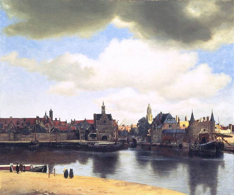 荷兰 维米尔 德尔夫特风景 油画高清