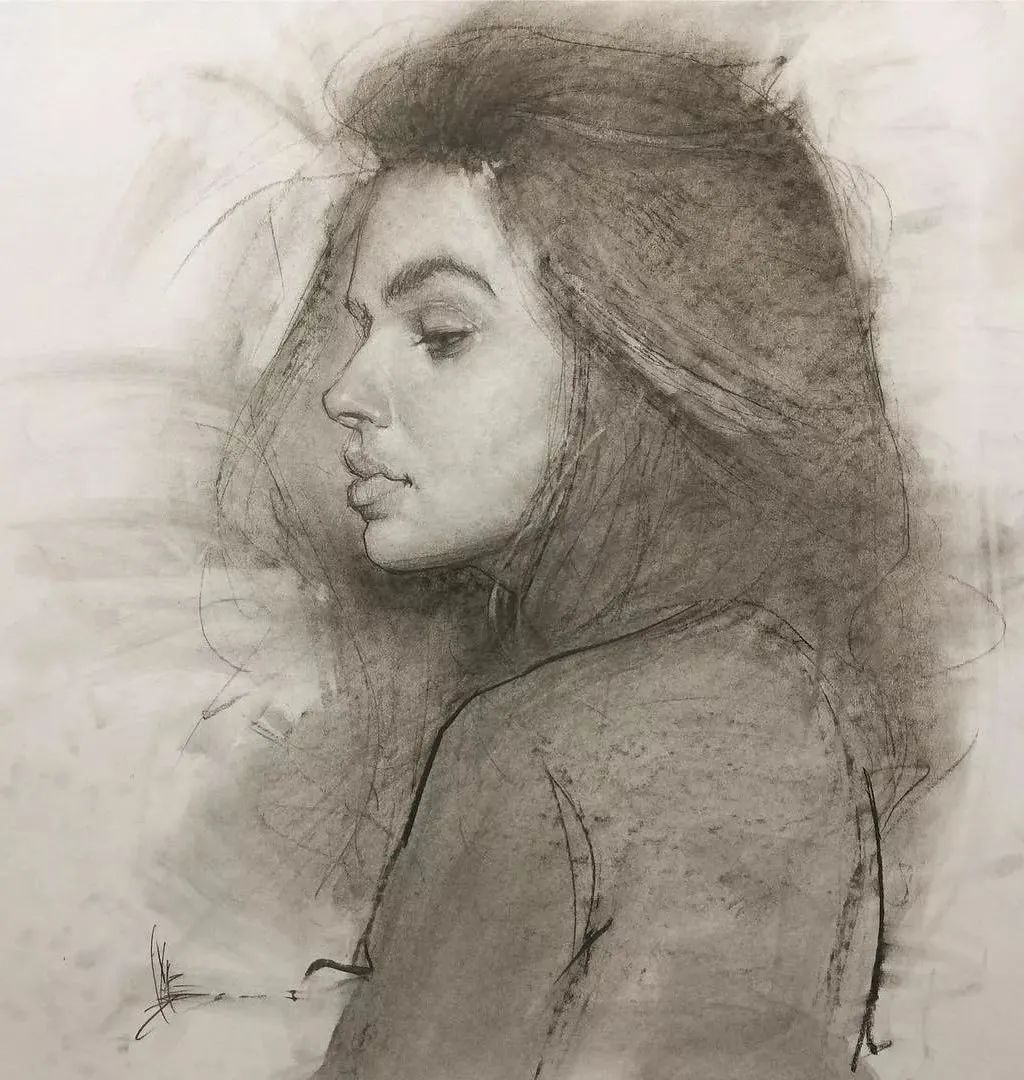 高手素描，每一幅作品中都讲究线与面，虚与实