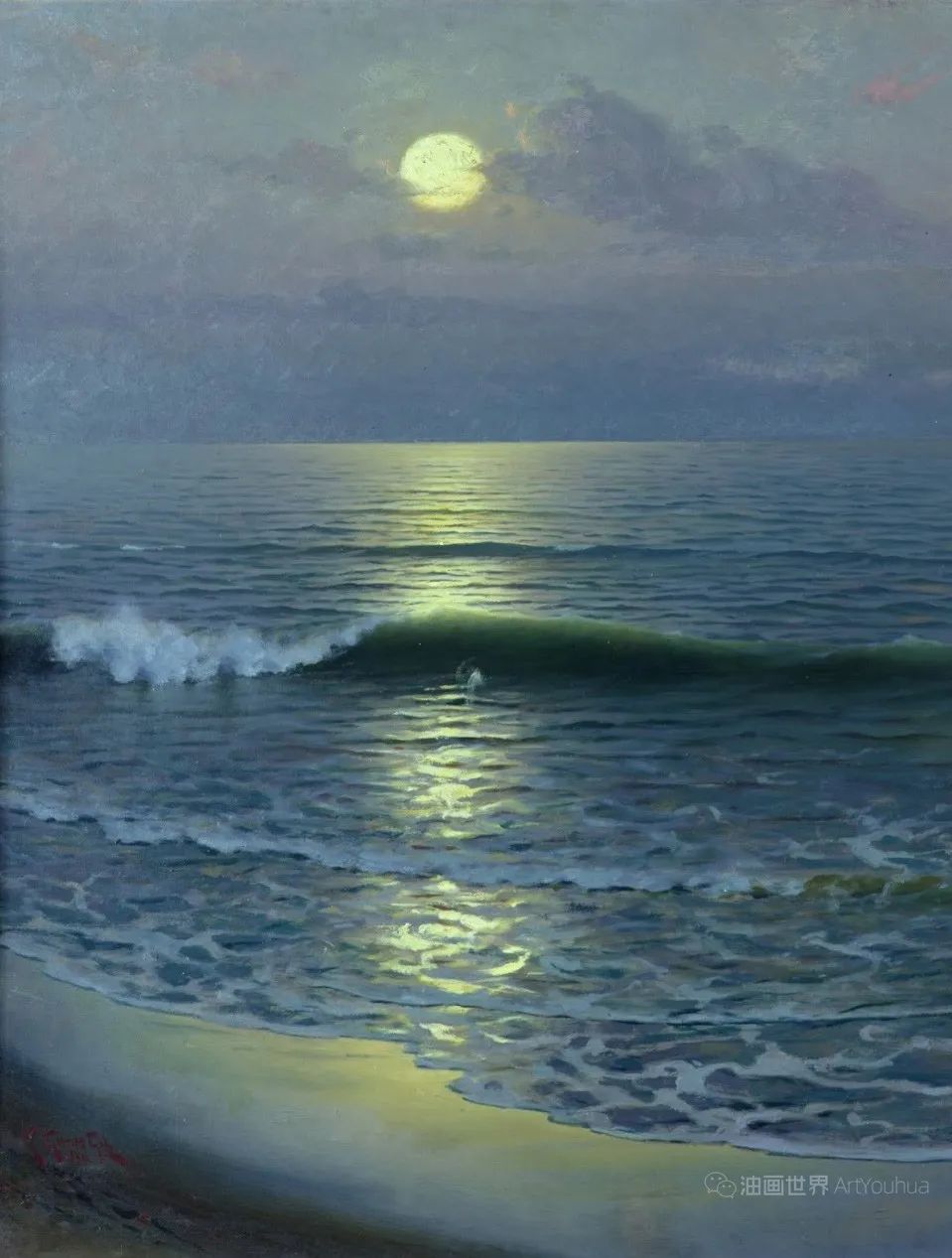 金色的日落、静谧的月光，西班牙画家吉列尔莫作品！