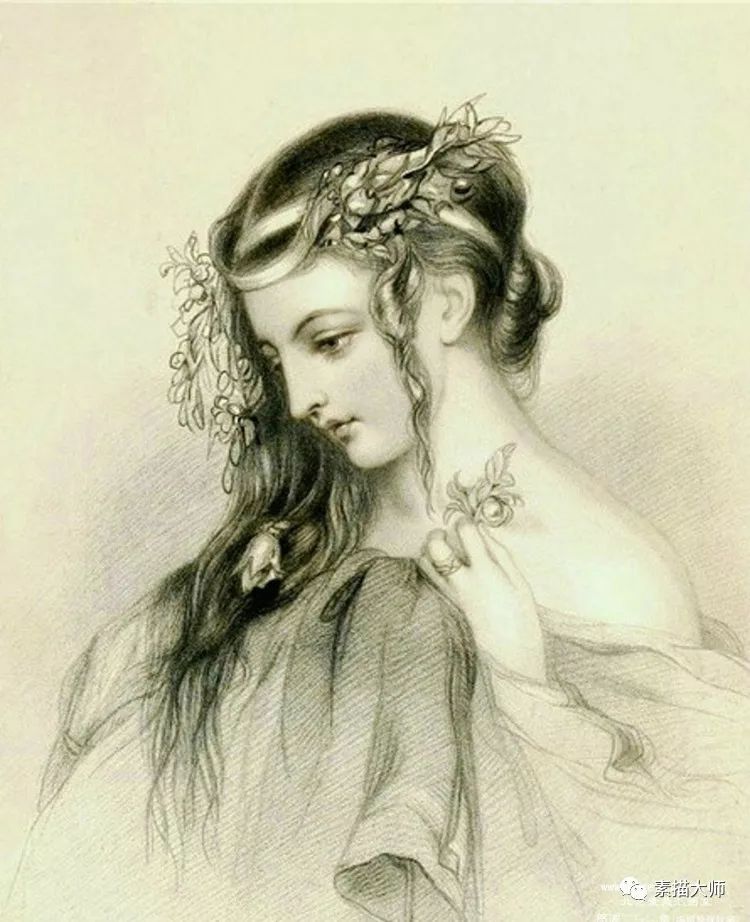 法国古典女郎素描