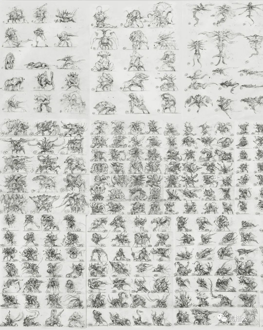 资深概念画家笔下的怪兽素描,真是绝了! 资深概念画家笔下的怪兽素描,真是绝了!