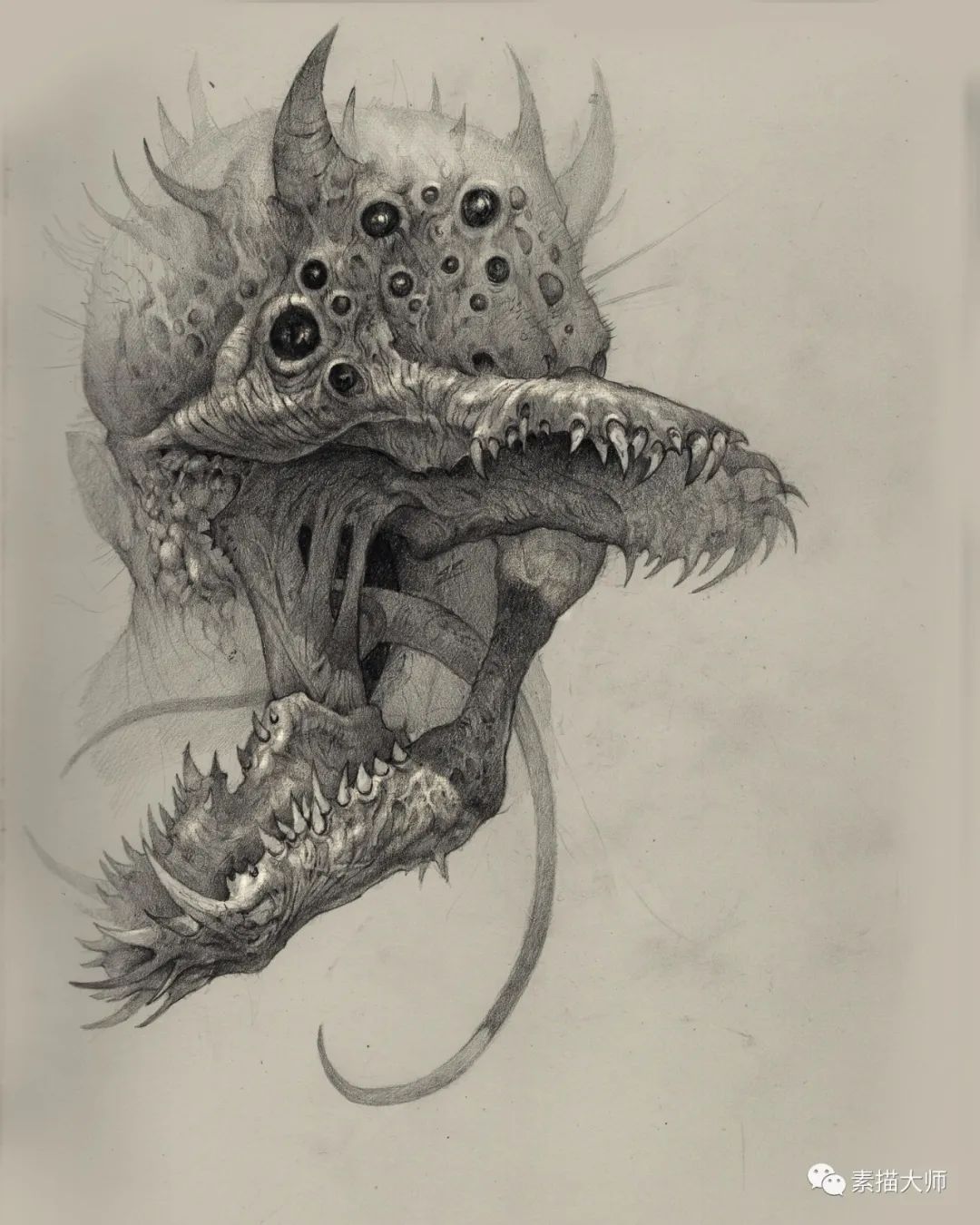 资深概念画家笔下的怪兽素描,真是绝了! 资深概念画家笔下的怪兽素描,真是绝了!