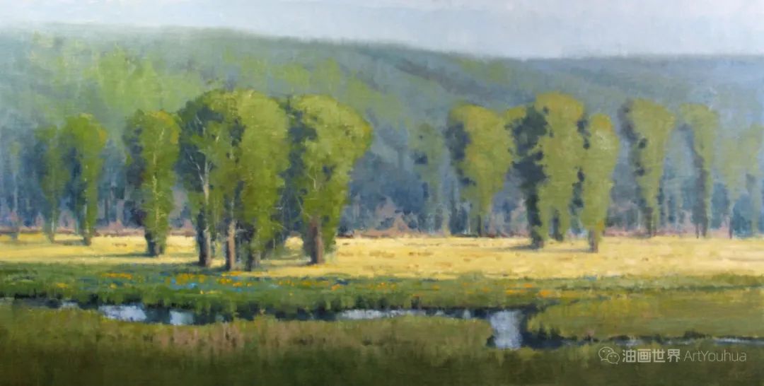 素雅的花卉与风景油画，美国画家珊娜·昆兹作品