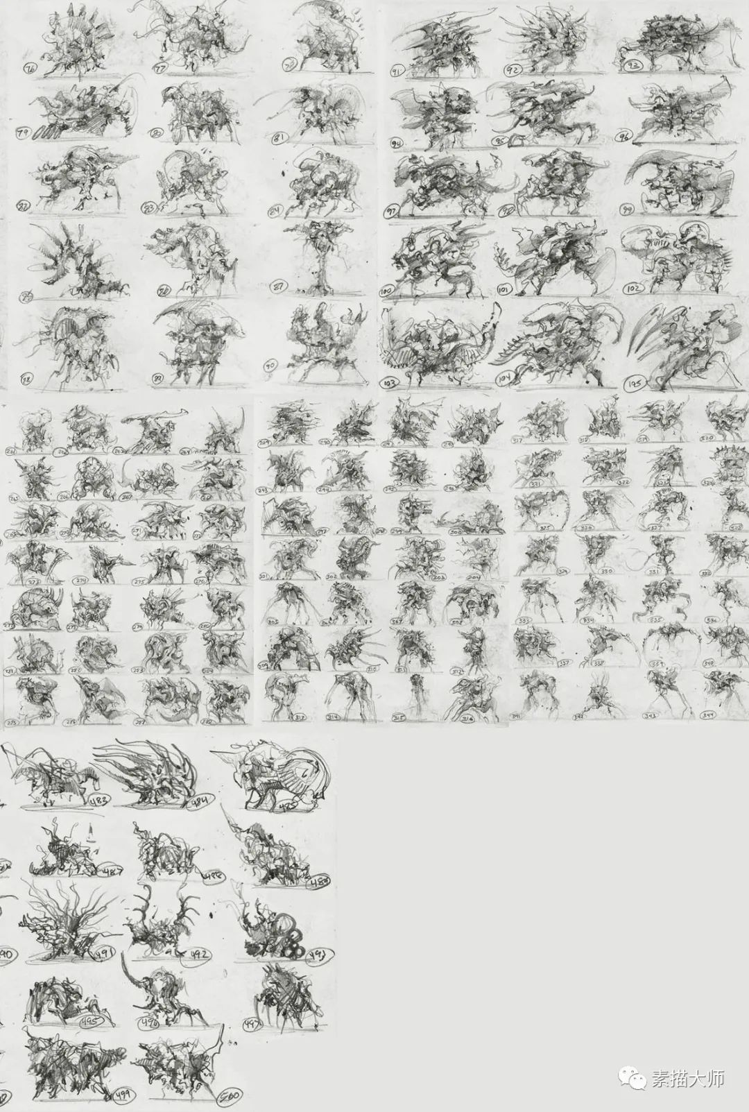 资深概念画家笔下的怪兽素描,真是绝了! 资深概念画家笔下的怪兽素描,真是绝了!
