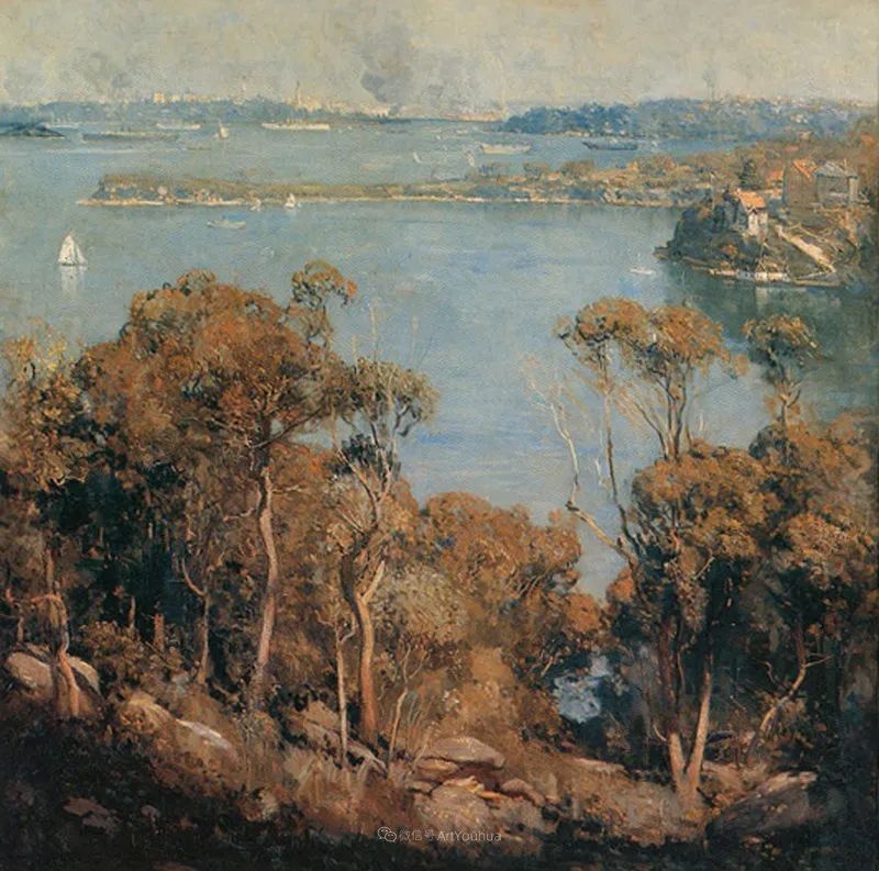 澳大利亚最知名的风景画家之一，亚瑟·史翠顿风景油画