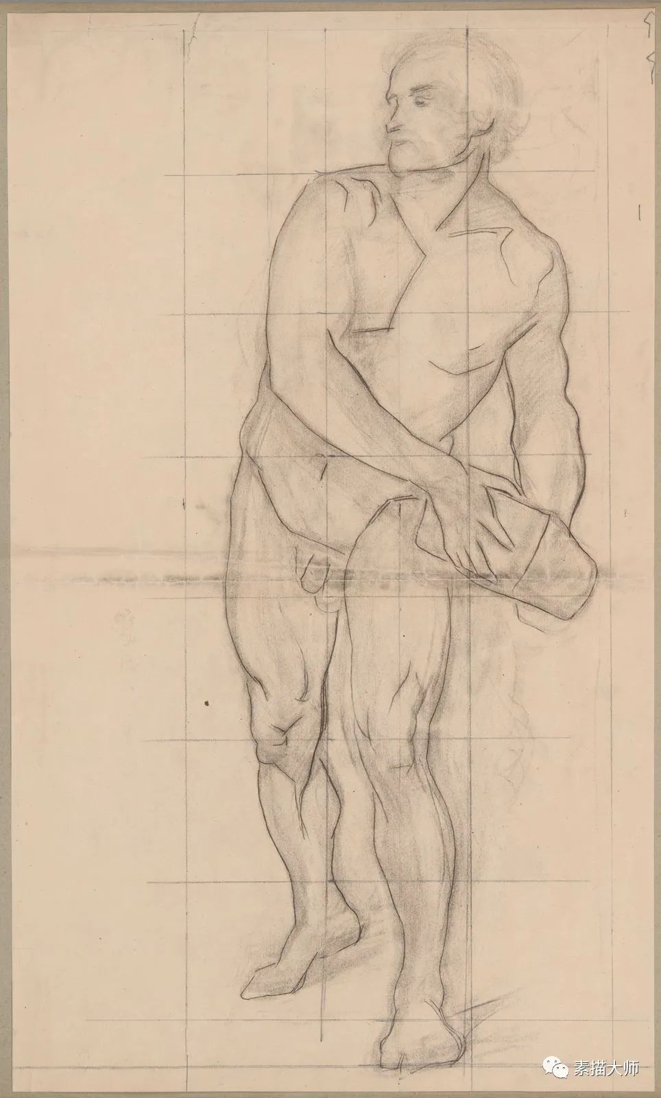 人体素描，19世纪波兰画家约瑟夫·西姆勒的作品