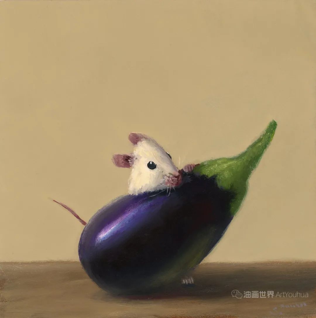他以超萌的顽皮小白鼠油画而闻名全美！