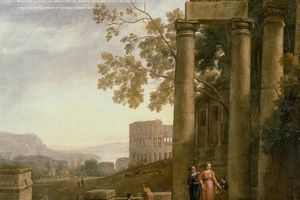 远望遗迹中的一丝曙光 Claude Lorrain 克洛德·洛兰 油画作品欣赏下载