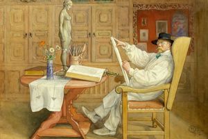 Carl Larsson 卡尔·拉森的水彩作品高清素材打包下载